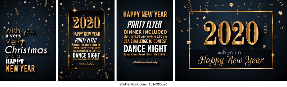 2020 Happy New Year Background for your Seasonal Flyers and Greetings Card or Christmas themed invitations