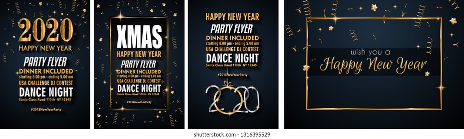 2020 Happy New Year Background for your Seasonal Flyers and Greetings Card or Christmas themed invitations