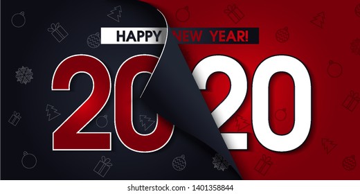 2020 Happy New Year Background for your Seasonal Flyers and Greetings Card or Christmas themed invitations. Happy New Year 2020. 