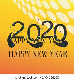 2020 Happy New Year background vector design