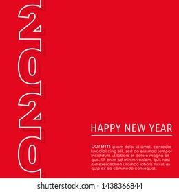 2020 Happy New Year background design for greeting card, flyer, poster, brochure cover, typography or other printing products. Vector illustration.