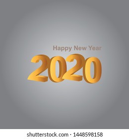 2020 Happy New Year background. Seasonal greeting card, calendar, brochure template. - Vector