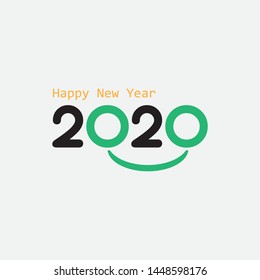 2020 Happy New Year background. Seasonal greeting card, calendar, brochure template. - Vector