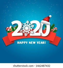 2020 Happy New Year background. Vector illustration 2020 Happy New year and merry Christmas. for your flyers and brochures postcards design