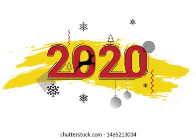 2020 Happy New Year background. Vector illustration 2020 Happy New year and merry Christmas. for your flyers and brochures postcards design