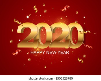 2020 Happy New Year Background. Vector Illustration EPS10