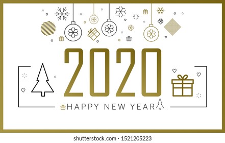 2020 Happy New Year Background for your Seasonal Flyers and Greetings Card or Christmas themed invitations