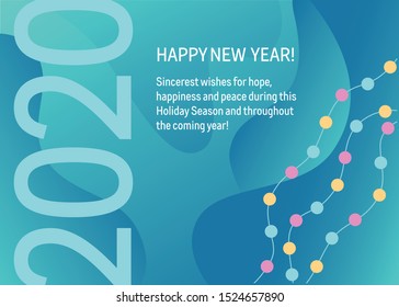 2020 Happy New Year. Background with gradient.