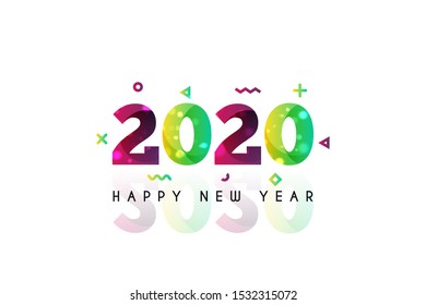 2020 Happy new year background design template