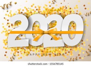 2020 Happy New Year background. Vector illustration