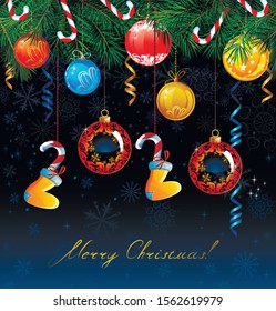 2020 Happy New Year background. Vector illustration