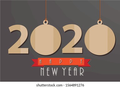 2020 Happy New Year background. Vector illustration