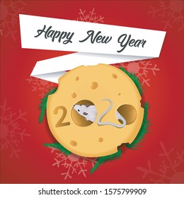 2020 Happy New Year background. Vector illustration.