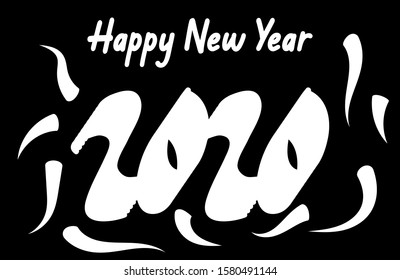 2020 Happy New Year background. New Year design for invitation, calendar, greeting card. Vector illustration.