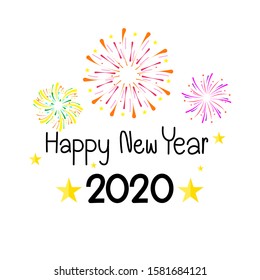 2020 Happy New Year background. Vector illustration