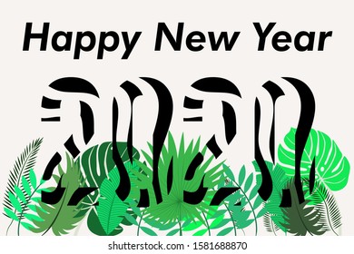 2020 Happy New Year background. New Year design for invitation, calendar, greeting card. Vector illustration.