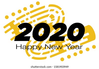 2020 Happy New Year background. New Year design for invitation, calendar, greeting card. Vector illustration.