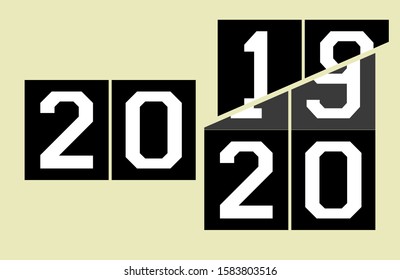 2020 Happy New Year background. New Year design for invitation, calendar, greeting card. Vector illustration.
