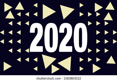 2020 Happy New Year background. New Year design for invitation, calendar, greeting card. Vector illustration.
