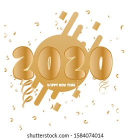 
2020 Happy New Year background. Vector illustration