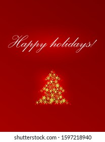 2020 Happy New Year Background for your Seasonal Flyers and Greetings Card or Christmas themed invitations. Black Christmas background with cute golden christmas trees