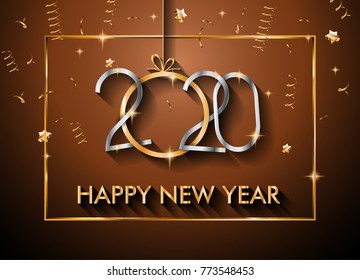 2020 Happy New Year Background for your Seasonal Flyers and Greetings Card or Christmas themed invitations