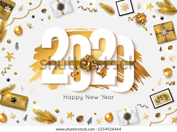 2020 Happy New Year background. Vector illustration