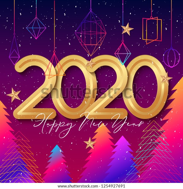 2020 Happy New Year Background Design Stock Vector (Royalty Free) 1254927691