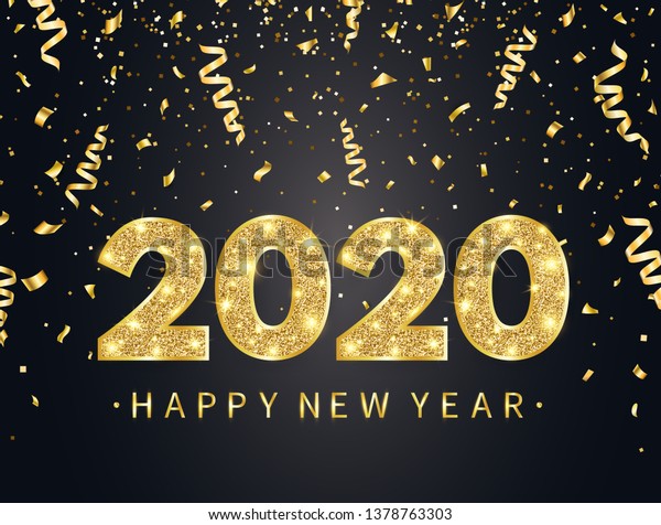 2020 Happy New Year Background Gold Stock Vector (Royalty Free) 1378763303