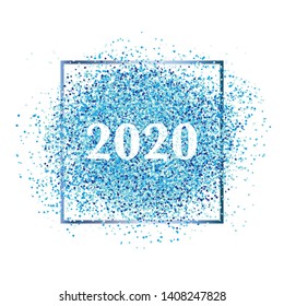 2020 happy new year celebration postcard, Merry Christmas decoration with confetti.