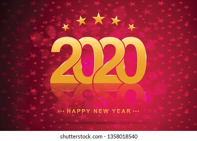 2020 Happy New Year or Christmas Background creative greeting card design illustrator Eps 10