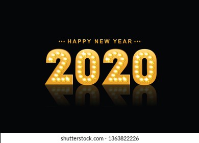 2020 Happy New Year or Christmas Background creative greeting card design illustrator Eps 10