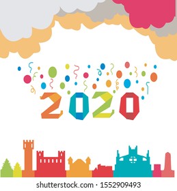 2020 Happy New Year Colorful