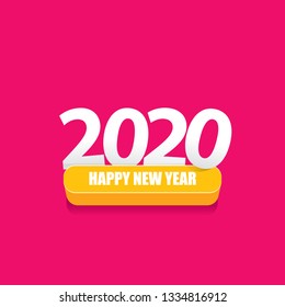 2020 Happy new year creative design background or greeting card. 2020 new year numbers on pink
