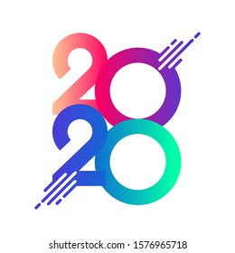 2020 happy new year design template, modern and full color gradien number. For tittle in banner and all media promotion