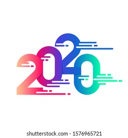 2020 happy new year design template, modern and full color gradien number. For tittle in banner and all media promotion