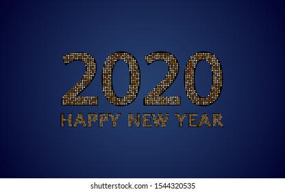 2020 happy new year, glitter, vector illustration, EPS 10