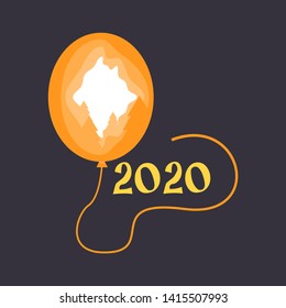 2020 Happy New Year greeting card.