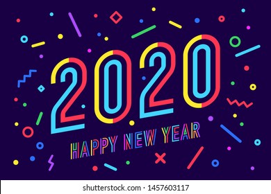 2020 Happy New Year Greeting Card Stock Vector (Royalty Free ...