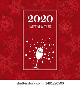 2020 Happy New Year. greeting, invitation or menu cover. vector illustration