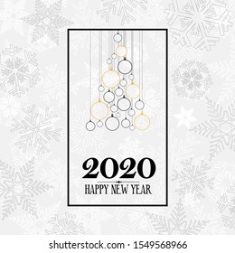 2020 Happy New Year. greeting, invitation or menu cover. vector illustration