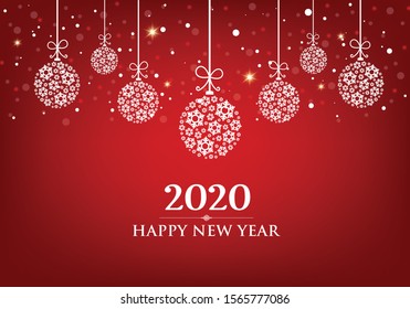 2020 Happy New Year Greeting Card Background.