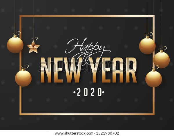 2020 Happy New Year Greeting Card Stock Vector (Royalty Free) 1521980702