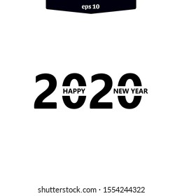 2020 happy new year icon design. Vector illustration logo template. eps10