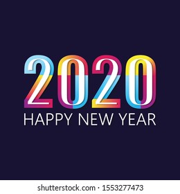 2020 Happy  New Year insta color banner. 2020 design greetings, invitations and banner or background. Vector illustration EPS.8 EPS.10