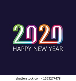 2020 Happy  New Year insta color banner. 2020 design greetings, invitations and banner or background. Vector illustration EPS.8 EPS.10