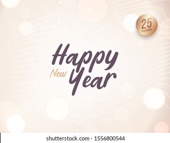 2020 Happy New Year lettering greeting card or invitation template. Vector Illustration