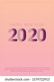 2020 Happy New Year lettering banner design for new year celebration