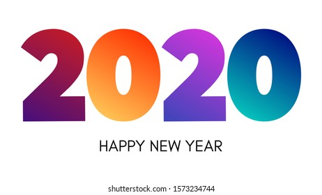 2020 Happy New Year logo text design. Multicolored numbers isolated on white background. Vector illustration.