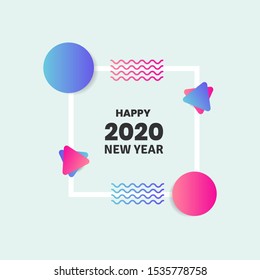 2020 Happy New Year Modern Frame Illustration and Gradient